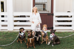 Florida Rustic Chic Inspired Florida Bride with Her Large Dogs in the Wedding, Wearing Bow Ties | Tampa Bay Wedding Hair and Makeup Artist Femme Akoi Beauty Studio