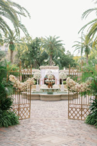 Tampa Bay Luxury Outdoor Wedding Ceremony at The Tea Garden at The Vinoy Renaissance, Decorated with Lush Ivory Floral Arrangements | Florida Wedding Planner Parties A’La Carte
