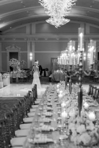 St. Petersburg Bride and Groom First Dance in The Grand Ballroom of Elegant Romantic Wedding Reception | Tampa Bay Wedding Planner Parties A La Carte | West Central Florida Wedding Venue and Historic Resort The Renaissance Vinoy, The Grand Ballroom