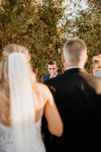 St. Petersburg Groom Emotional Reaction to Bride Walking Down the Aisle
