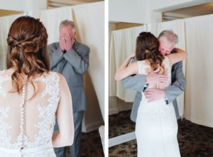 Florida Bride Shares First Look with Father, Hug and Cry | Tampa Bay Wedding Day of Coordinator Special Moments Event Planning