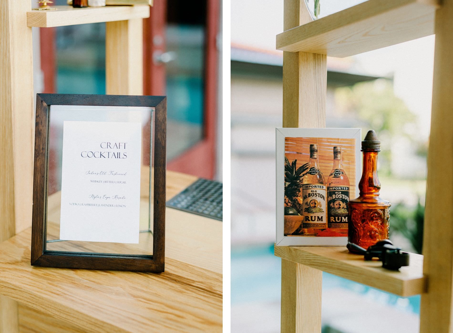 Wedding Craft Cocktail Bar | His and Hers Bride and Groom Signature Drinks Sign