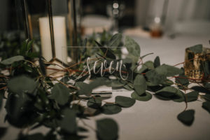 Modern Wedding Reception Decor, Acrylic Table Number Sign and Eucalyptus | Tampa Bay Wedding Planner Coastal Coordinating