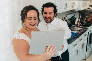 Intimate At Home COVID Wedding | Bride and Groom Zoom Skype Video Virtual Wedding
