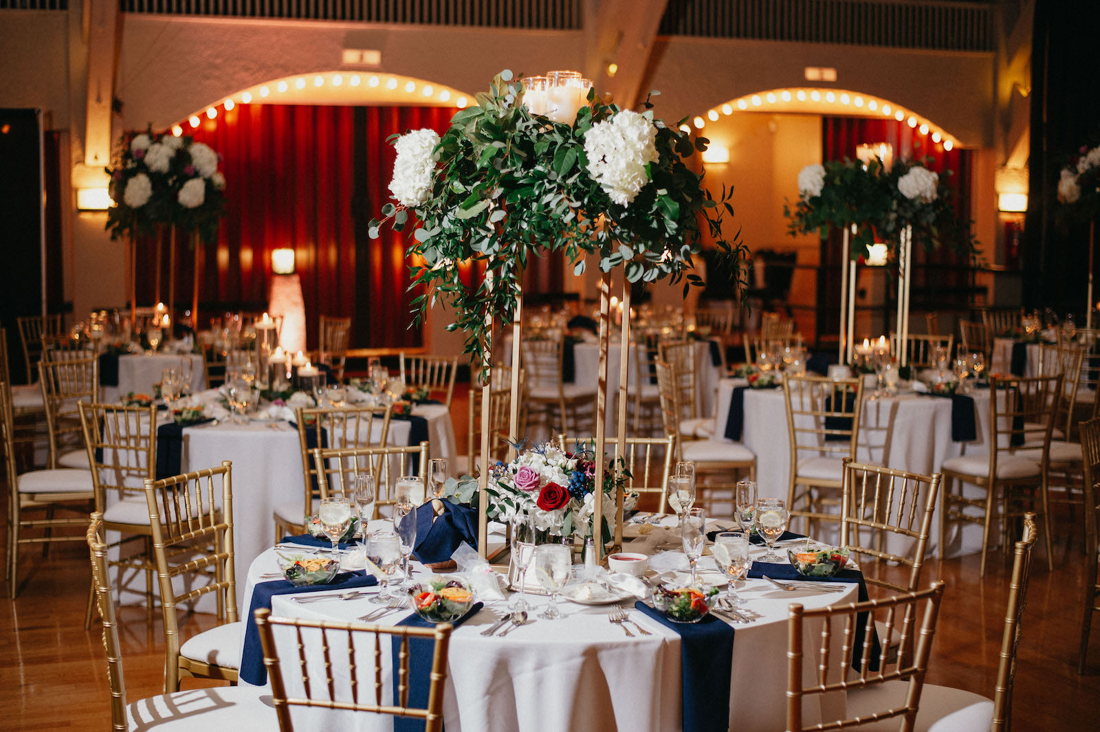 brown and blue wedding reception ideas