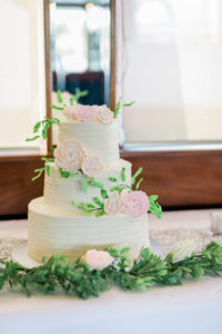 Three Tier Buttercream Wedding Cake with Sugar Flower Blush Pink Roses by Publix