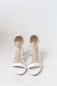White sandal block heel wedding bridal shoes