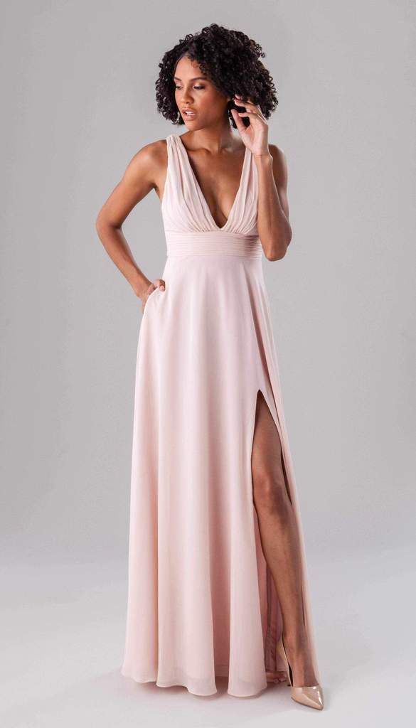 kennedy blue bridesmaid dress blush rose