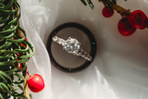 Tampa Christmas Wedding Rings Shot _ Round Diamond Solitaire Engagement Ring with Channel Set Diamond Band