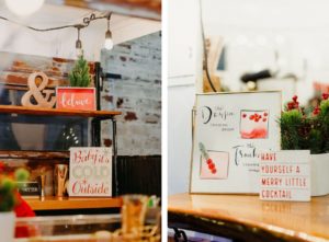 Tampa Christmas Wedding Bar Signature Drinks Sign with Cranberry Spritzer and Cranberry Margarita | Have Yourself a Merry Little Cocktail | Baby It's Cold Outside