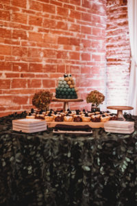 Florida Greenery Inspired Dessert Table with Tiered Cake Pop Display | Tampa Bay Wedding Cake Pop Artist and Baker Sweetly Dipped Confections | Unique Florida Wedding Venue NOVA 535