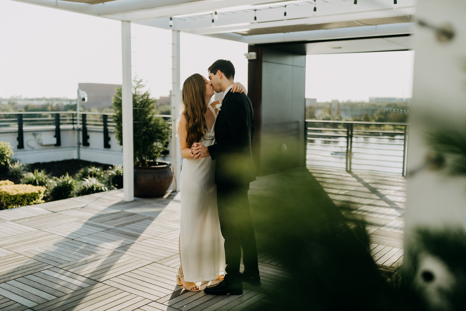 Modern Industrial Bride and Groom First Dance on Rooftop | Tampa Bay Wedding Photographer Amber McWhorter | Wedding Planner Elope Tampa Bay | Wedding Venue Rooftop 220