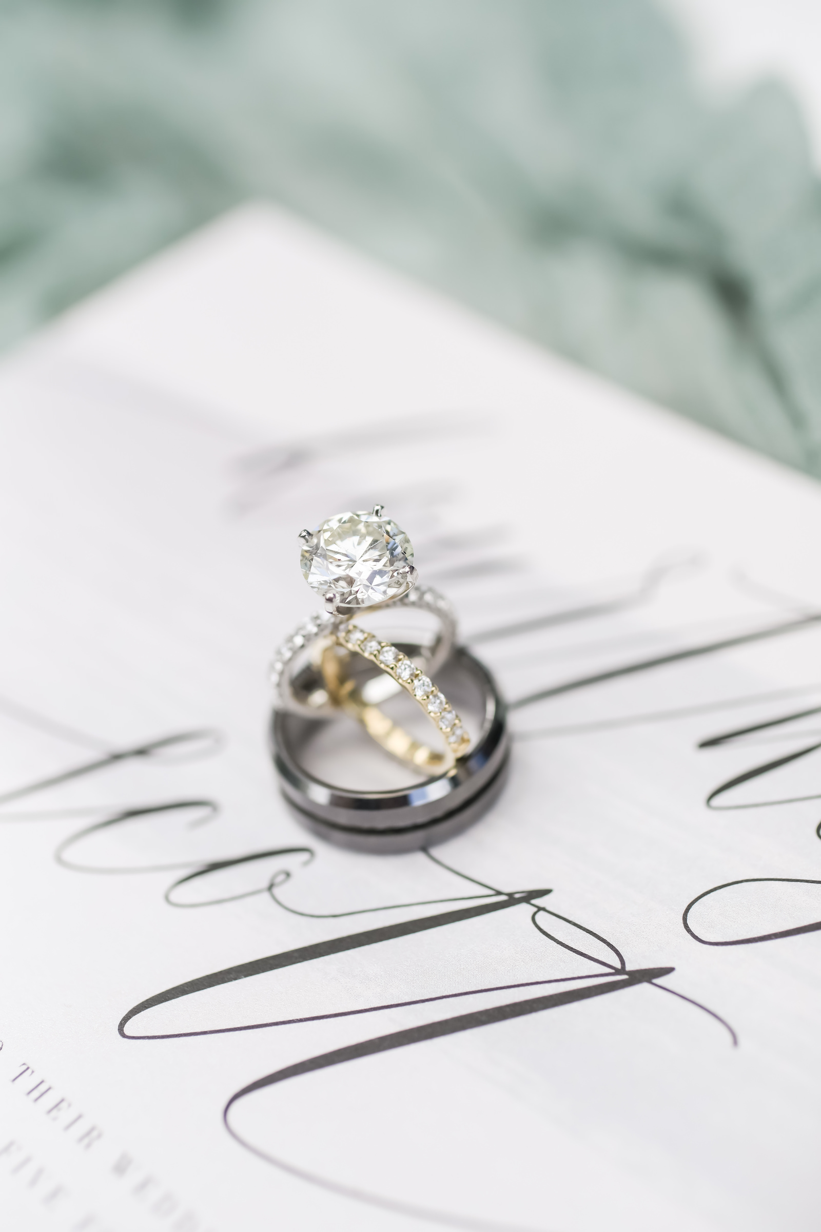 Luxurious Solitare Diamond Engagement Ring with Wedding Bands | Sarasota Wedding Planner Kelly Kennedy Weddings | Tampa Bay Wedding Photographer Lifelong Photography Studio