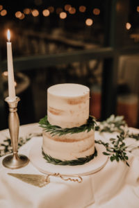 Mini Two-Tier Semi Naked Rustic Wedding Cake with Garland Greenery | Rustic Boho Wedding Cake Inspiration