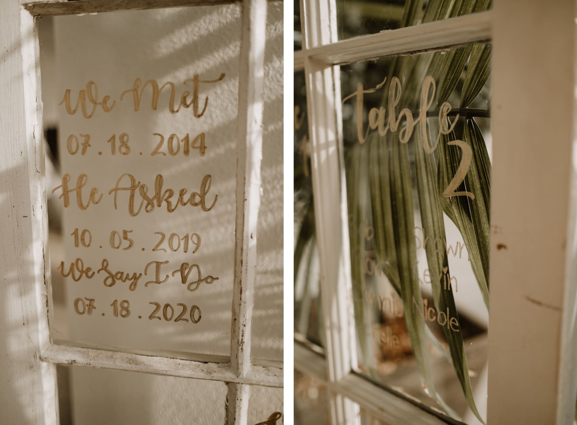 Seating Chart Wedding Sign Vintage Windowpane Love Story Timeline with Chalk Pen Calligraphy