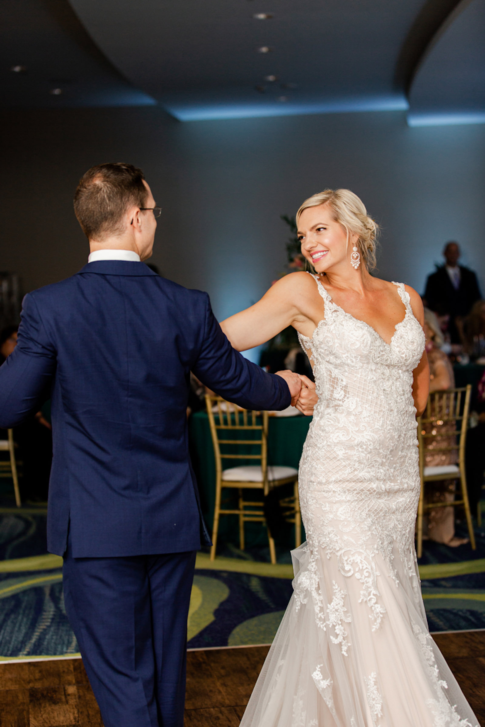 Tropical Clearwater Beach Bride and Groom First Dance Wedding Reception Photo | Tampa Bay Wedding DJ Grant Hemond and Associates