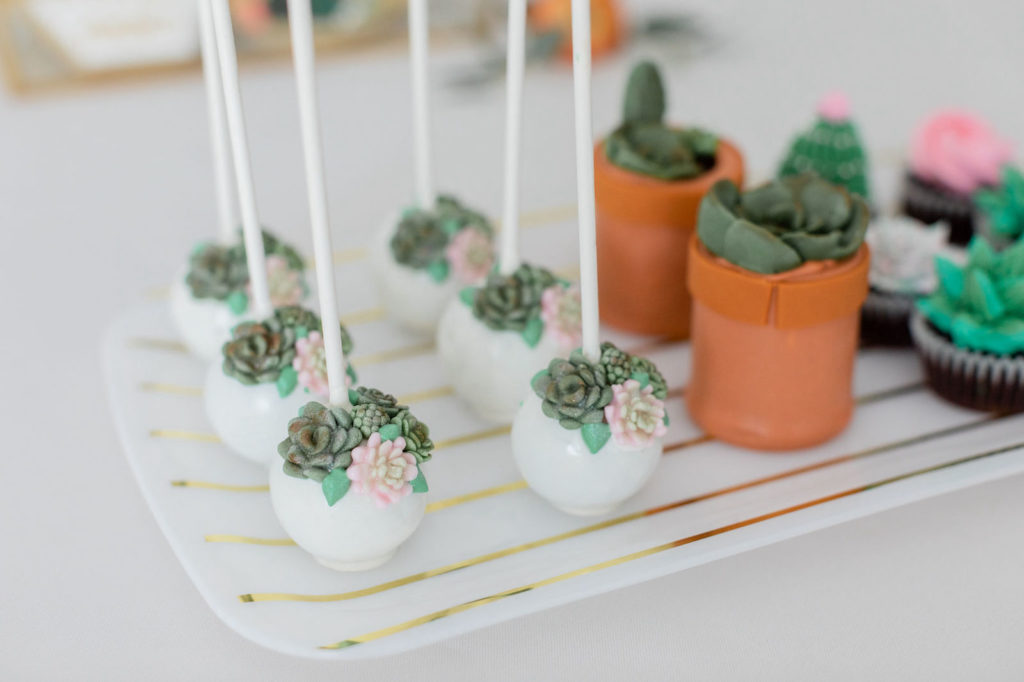 Succulent Greenery Wedding Cake Pops | Tampa Bay Baker Sweetly Dipped Confections