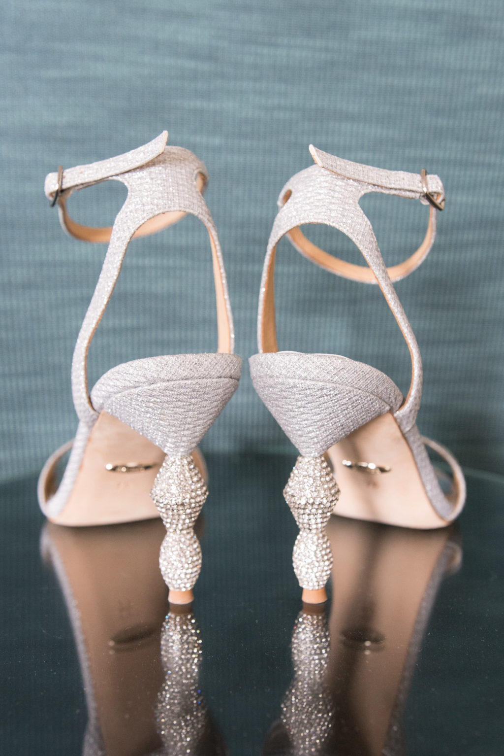 Badgley Mischka Designer Bridal Wedding Shoes with Silver Rhinestone Heels