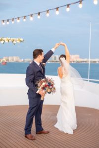 Bride and Groom First Dance Wedding Portrait | Tampa Florida Nautical Wedding Venue | Yacht StarShip Clearwater