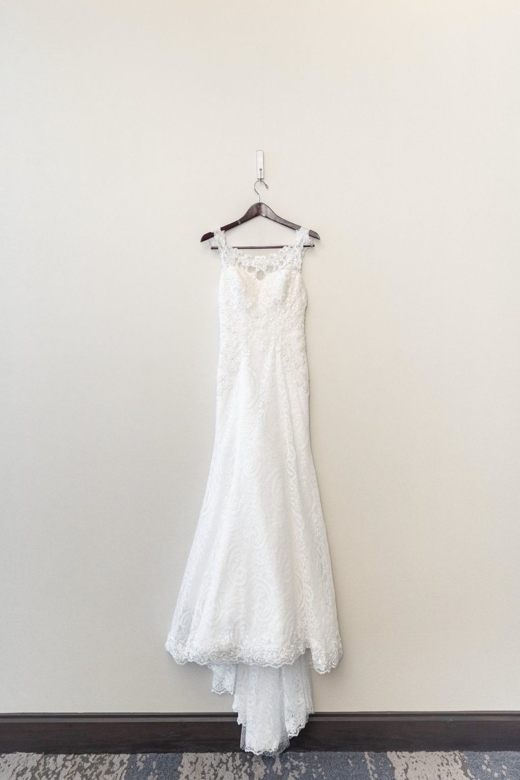 Lace Sweetheart White Wedding Dress on Hanger