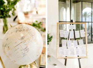 Tampa Wedding Guestbook Alternative Unique Globe Travel Wedding | Gold Frame Clothesline Wedding Seating Chart