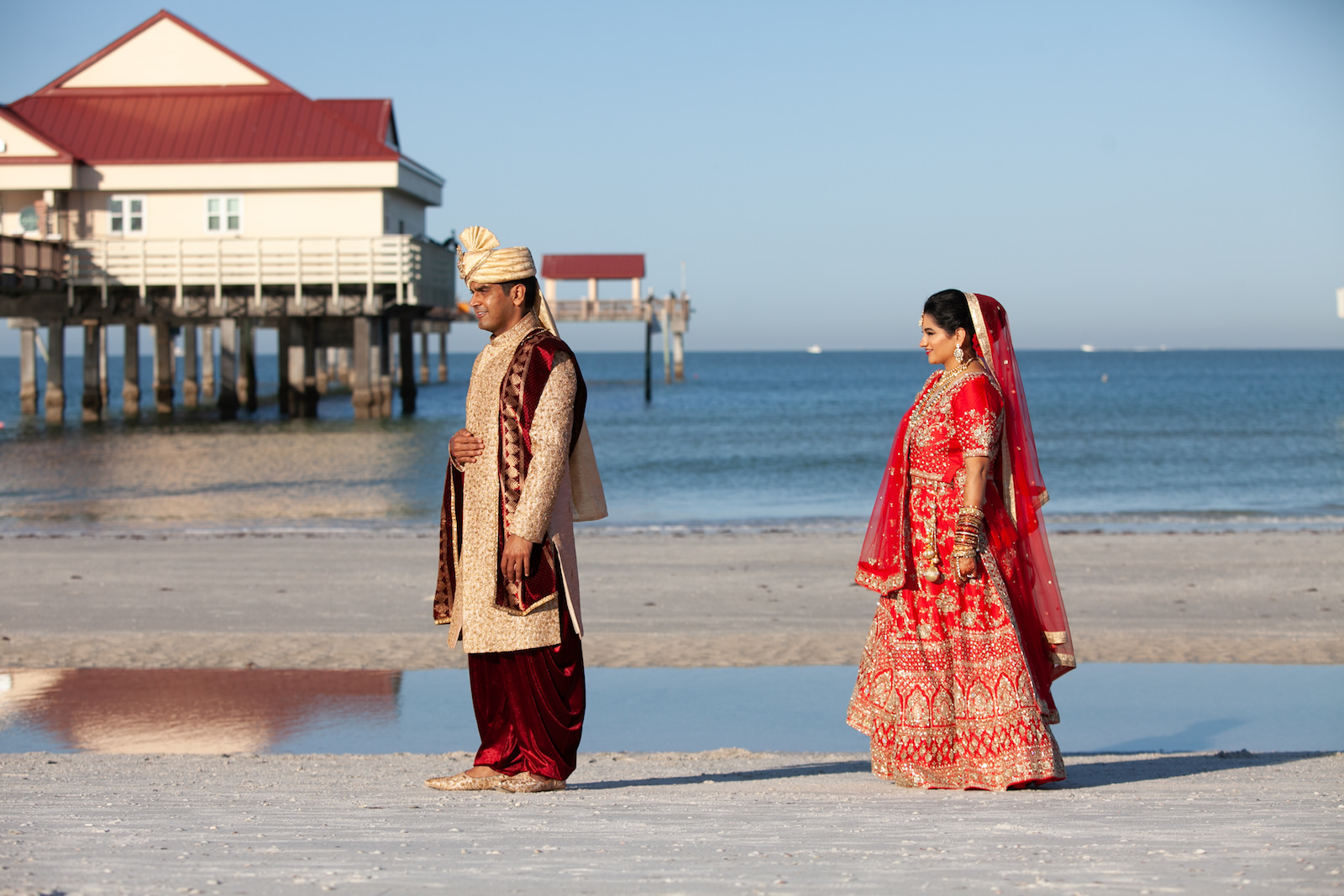 Tampa Clearwater Indian Beach Wedding First Look
