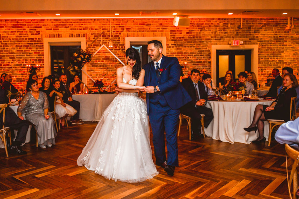 Florida Bride and Groom First Dance Wedding Photo | Downtown St. Pete Wedding Venue Red Mesa Events