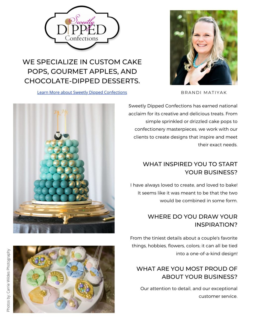 Who's Who Tampa Bay Wedding Cake Bakers | Best Wedding Cake Sweetly Dipped Confections