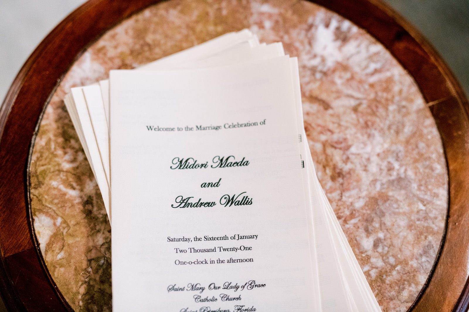 White Classic Wedding Ceremony Program | Tampa Bay Wedding Photographer Kera Photography