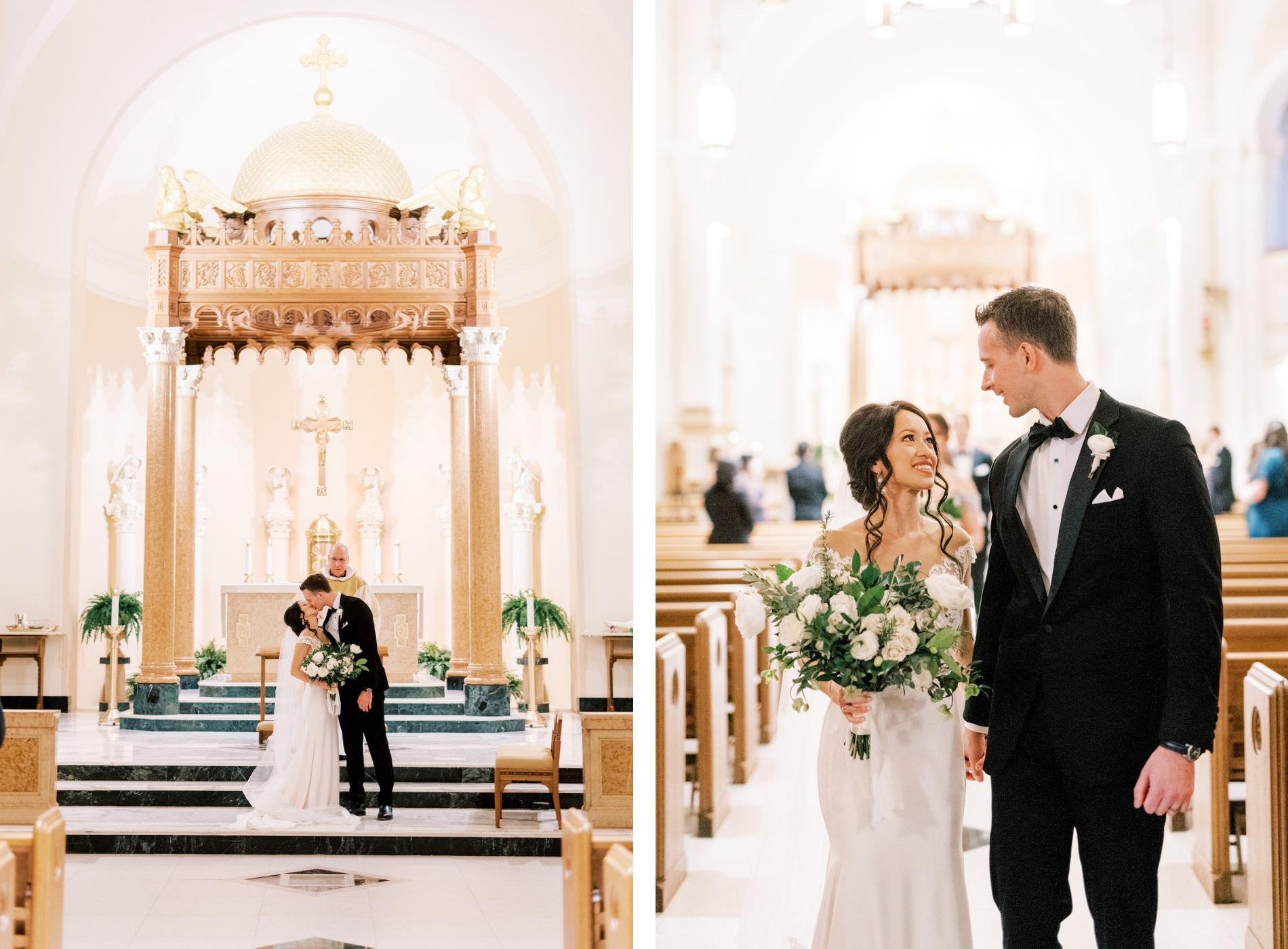 Traditional Bride and Groom Wedding Ceremony First Look | Tampa Bay Wedding Photographer Kera Photography | St. Pete Wedding Ceremony Venue St. Mary Our Lady of Grace Catholic Church | Tampa Bay Wedding Photographer Kera Photography