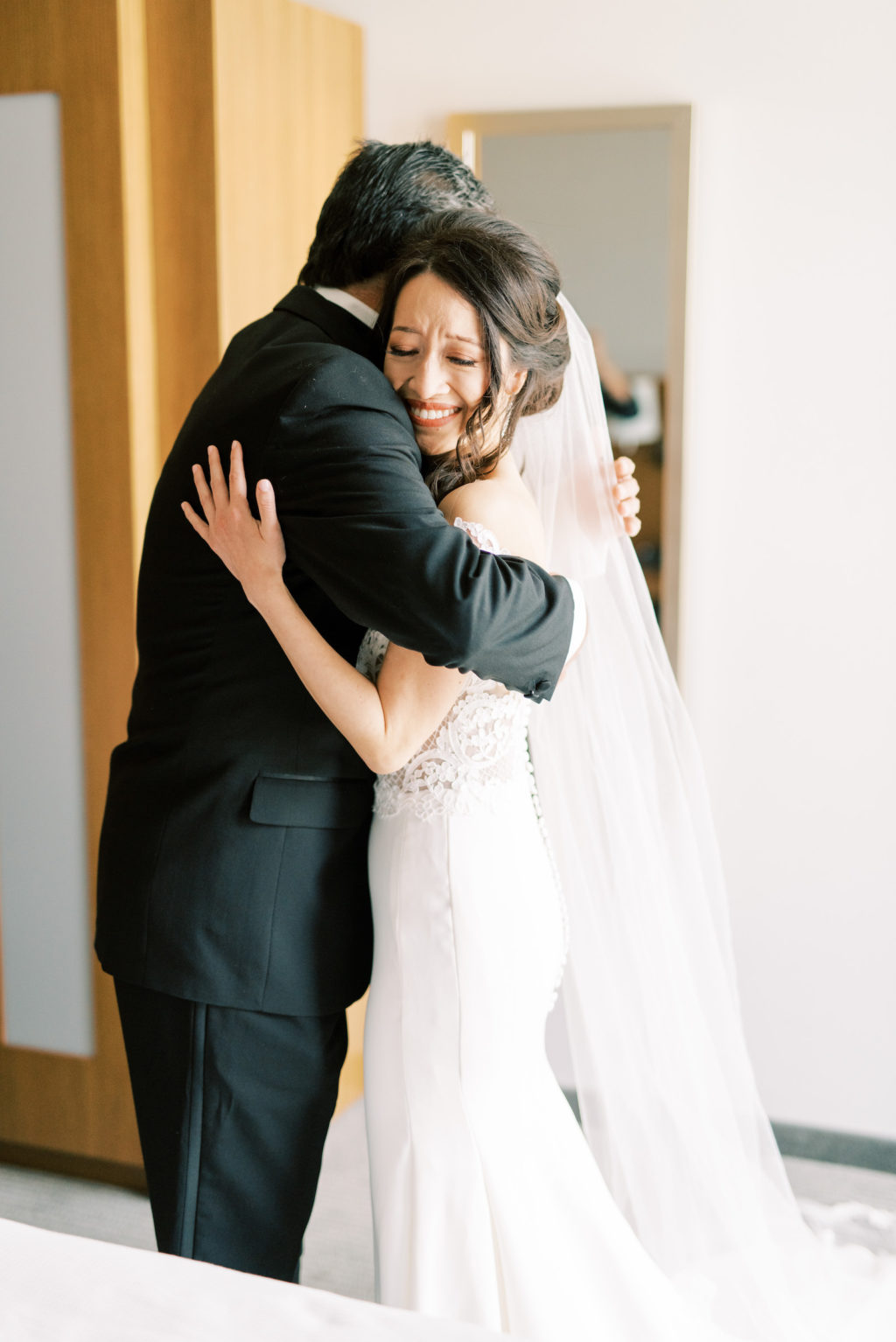 Florida Bride and Father Emotional First Look | Tampa Bay Wedding Photographer Kera Photography | Wedding Hair and Makeup Femme Akoi