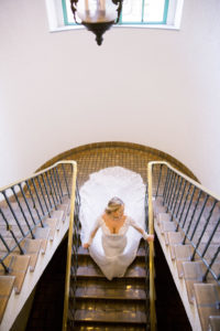 Creative Photo Looking Down on Bride on Staircase | The Vinoy