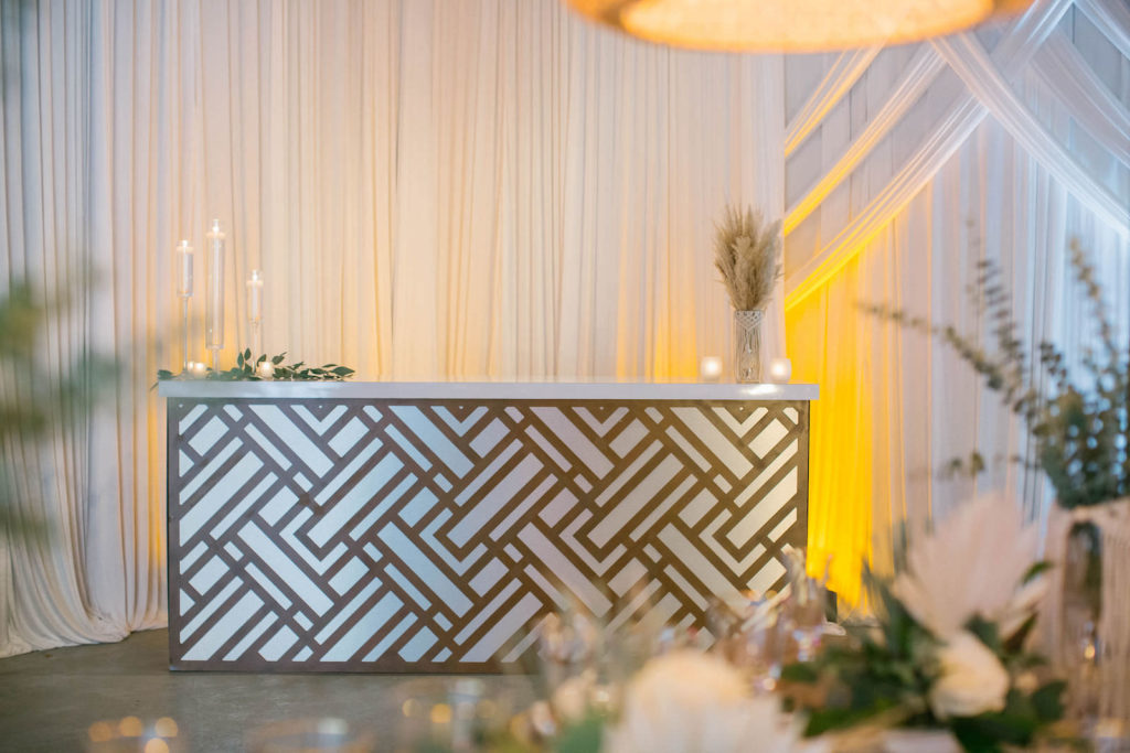 Modern Gold Bar | Styled With Love at St. Pete Beach Wedding Venue Bellwether Beach Resort