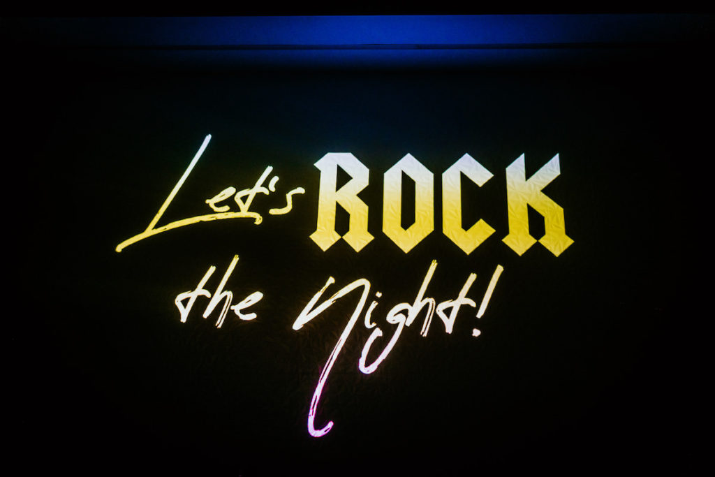 Urban and Edgy Black and Yellow "Let's Rock the Night" Wedding Signage | Tampa Bay Wedding Photogrpaher Bonnie Newman Creative | Wedding Planner and Designer UNIQUE Weddings + Events