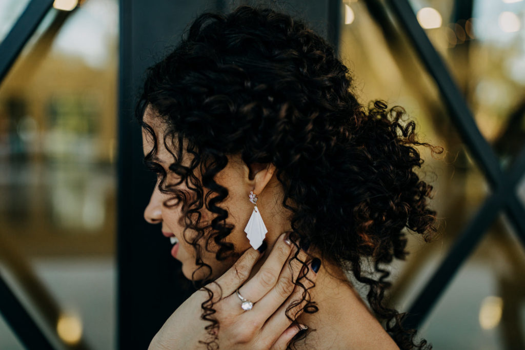 Loose Natural Curls Bridal Wedding Hair Style Inspiration by Tampa Wedding Hair and Makeup Artist Femme Akoi Beauty Studio