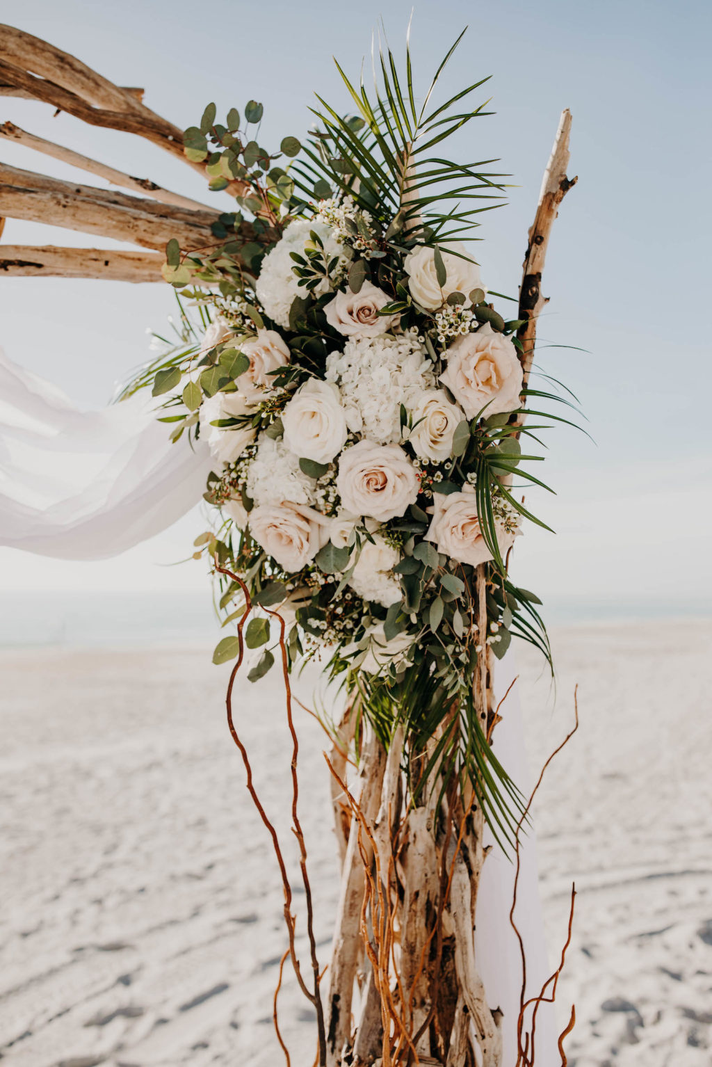 Wedding Arbor with Roses and Greenery | Sarasota Wedding Venue Longboat Key Club