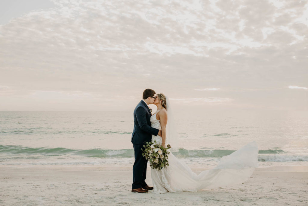 Bride and Groom Beach Portrait | Florida Beach Wedding