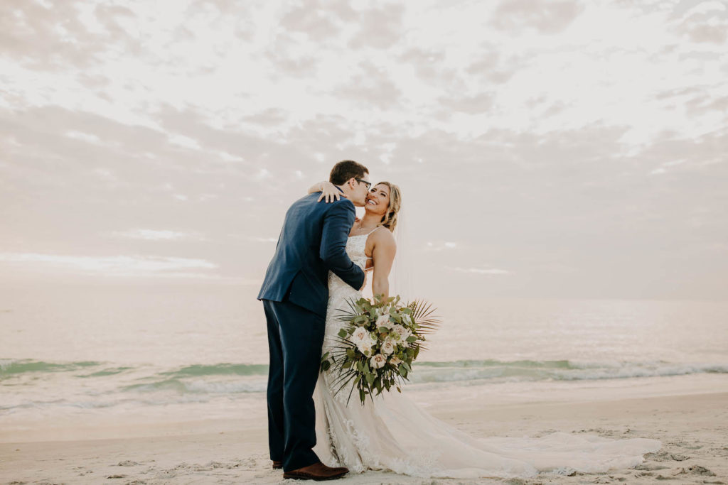 Bride and Groom Beach Portrait | Florida Beach Wedding