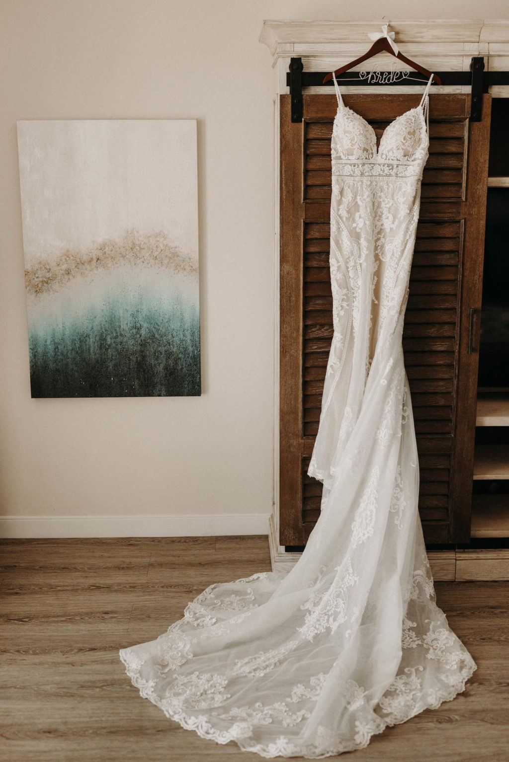 Lace Embroidered Wedding Dress with Long Train | Essence of Australia
