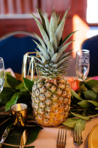 Tropical Wedding Reception Decor, Pineapple Table Centerpiece | Tampa Bay Wedding Photographer Limelight Photography