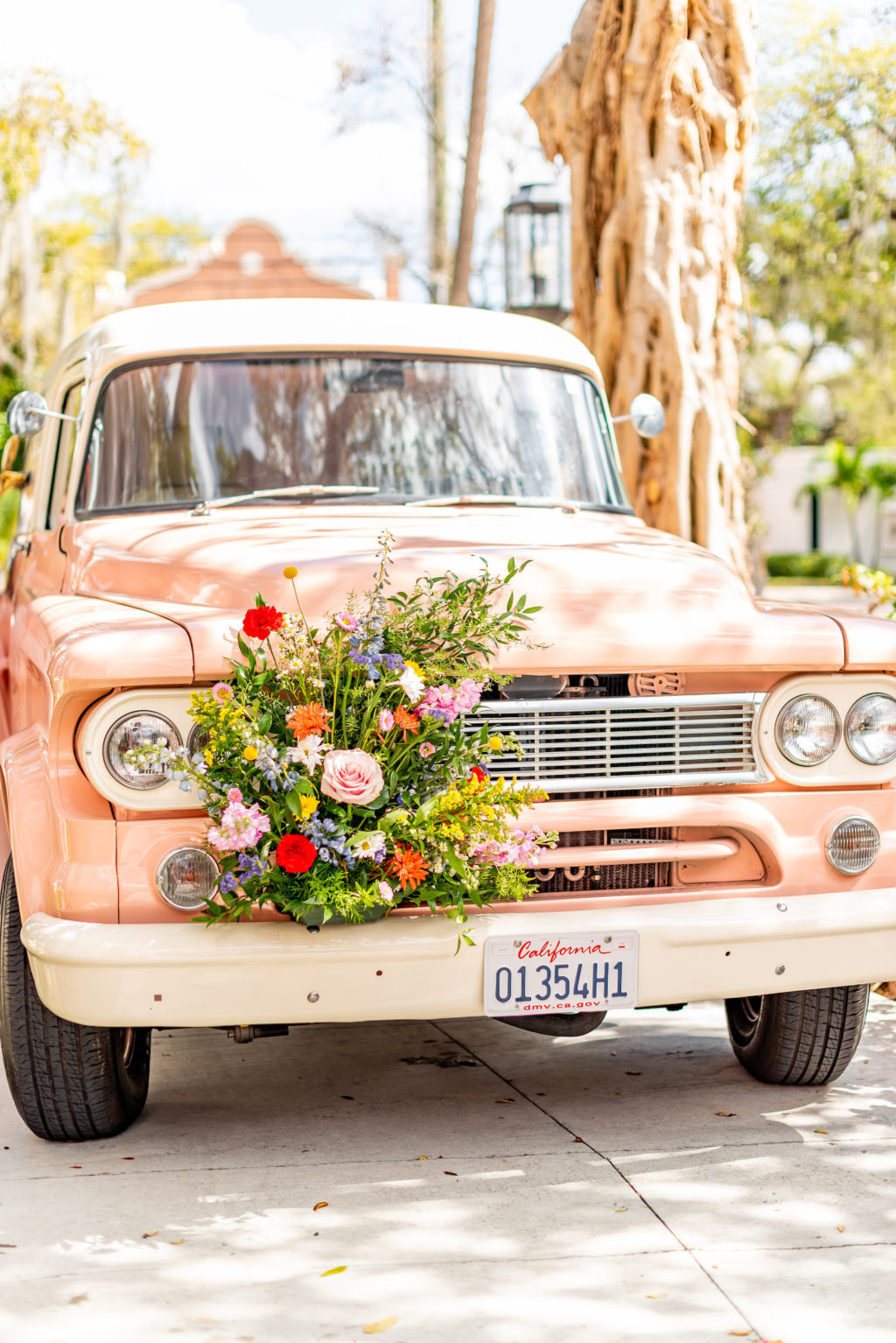 Tampa Wedding Styled Shoot 70's Retro Vintage | Vintage Tap Truck Mobile Bar and Colorful Vibrant Flowers