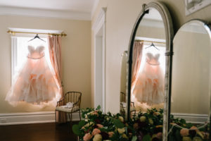 Blush Pink Lining Lace, Tulle and Illusion Ballgown Ruffle Skirt Wedding Dress