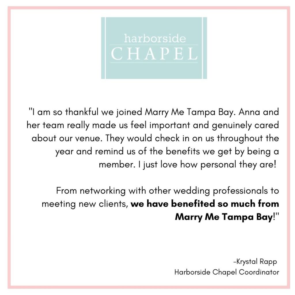 Marry Me Tampa Bay Member Venue Testimonials