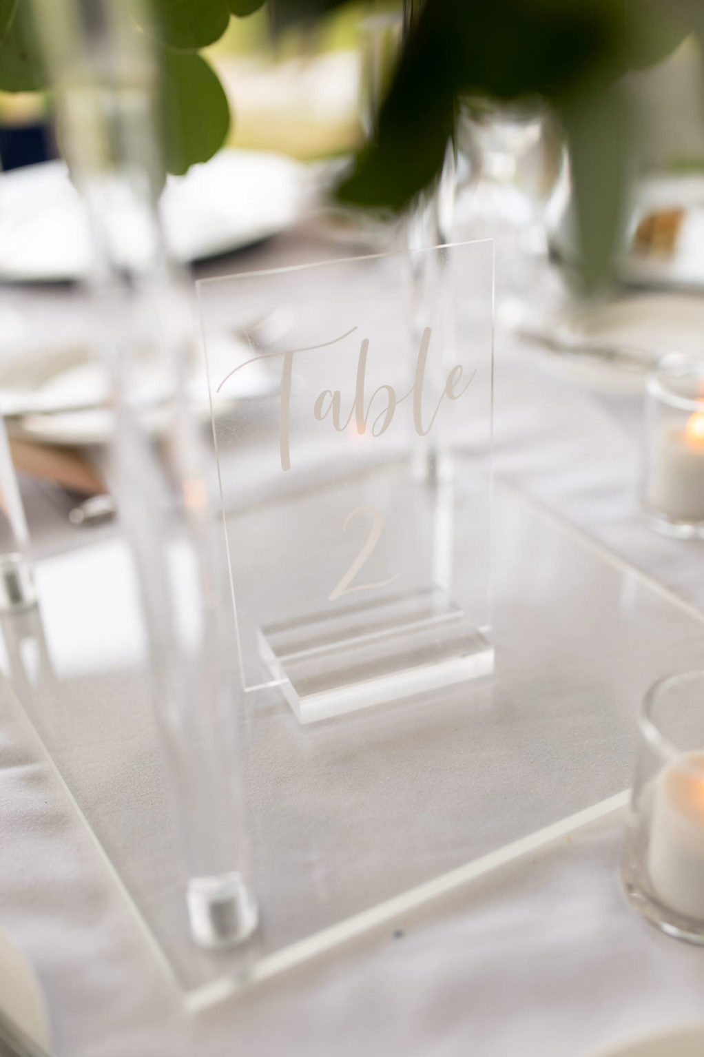 Clear Acrylic Wedding Table Number
