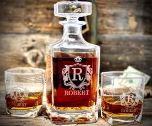 Father's Day Wedding Gift Monogrammed Personalized Whiskey Decanter Etsy