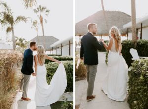 Romantic Tampa Bride and Groom Sunset Waterfront Wedding Photos | St. Pete Wedding Venue Postcard Inn on the Beach