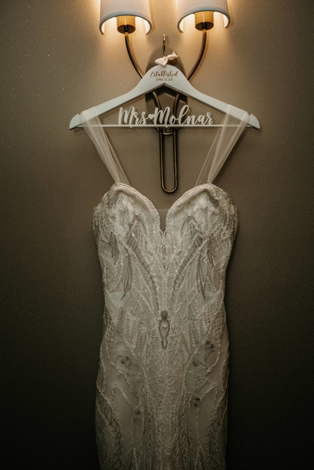 Badgley Mischka Embellished Mermaid Floral Lace Wedding Dress | Tampa Bay Wedding Dress Shop Truly Forever Bridal