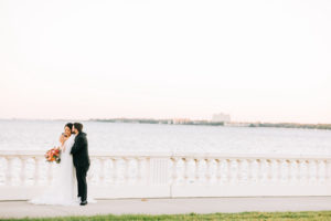 Tampa Bay Romantic Classic Bride and Groom Waterfront Photo
