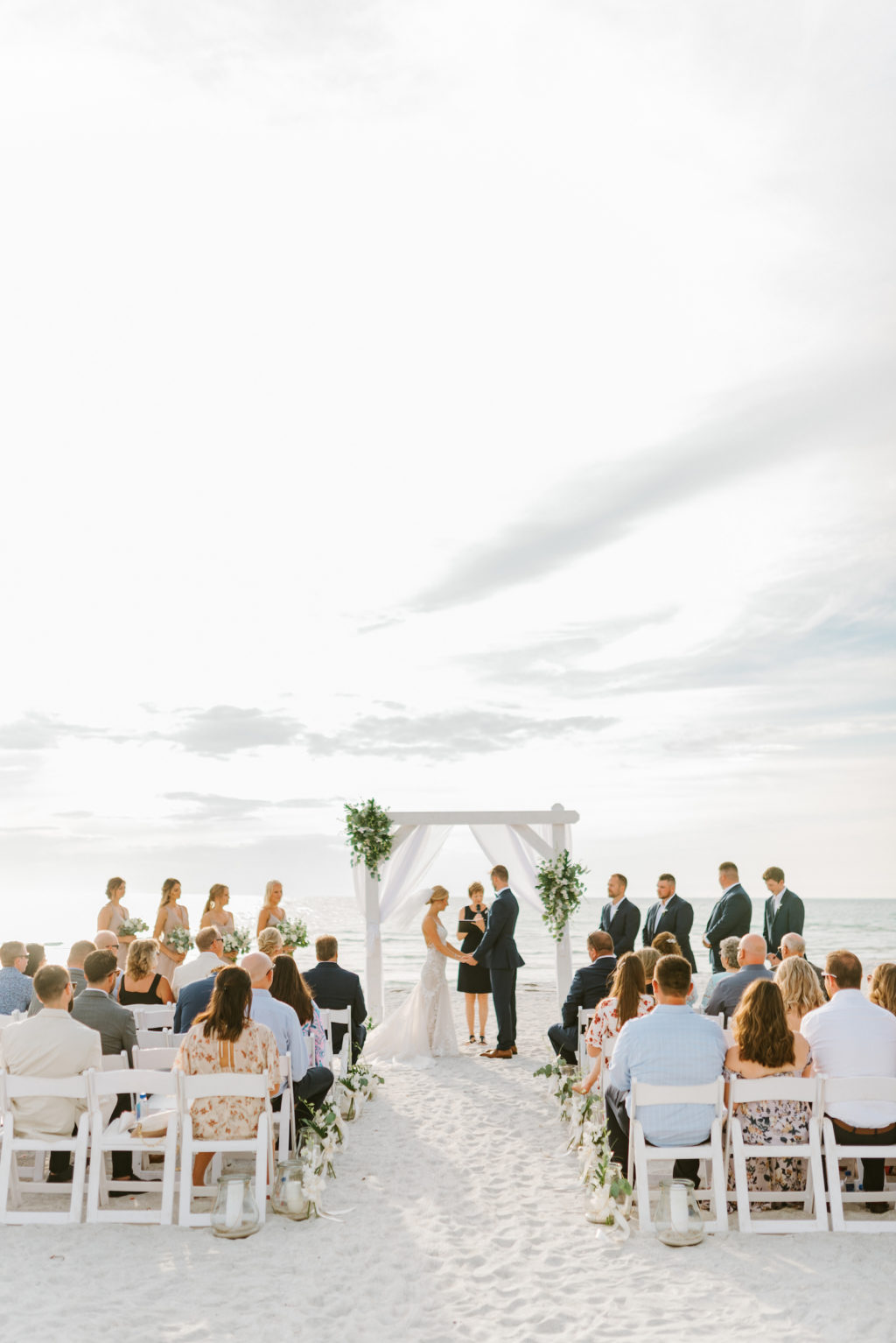 Florida Bride and Groom Exchanging Wedding Vows on Beach | Tampa Wedding Venue The Resort at Longboat Key Club