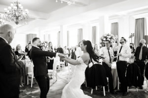 Tampa Bay Bride and Groom Classic First Dance At Ballroom Reception | St. Pete Beach Wedding Venue The Don CeSar | Florida Wedding DJ Grant Hemond and Associates | Tampa Bay Wedding Planner Blue Skies Weddings and Events | St. Petersburg Wedding Photographer Limelight Photography